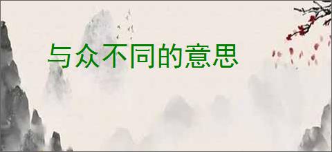 与众不同的意思