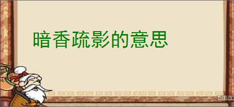 暗香疏影的意思